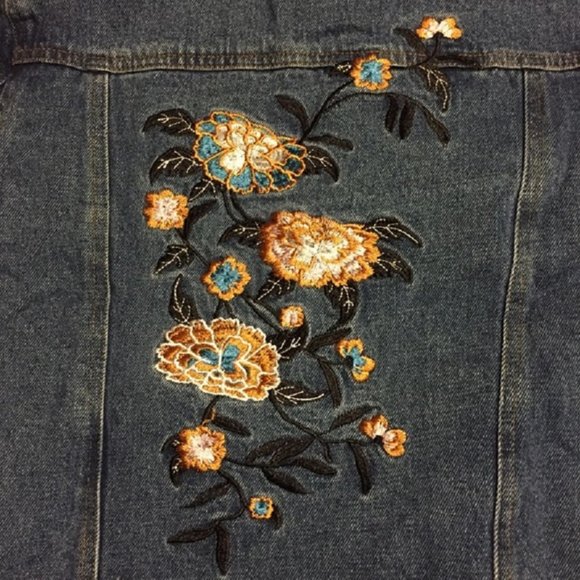 NWT Lunik Embroidered Denim Jacket Sz L - Picture 3 of 13